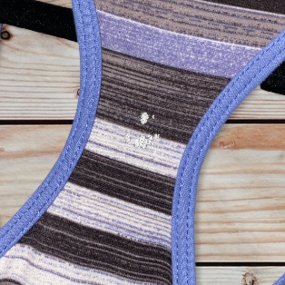 Purple grey striped racer back tank top - Picture 2 of 3